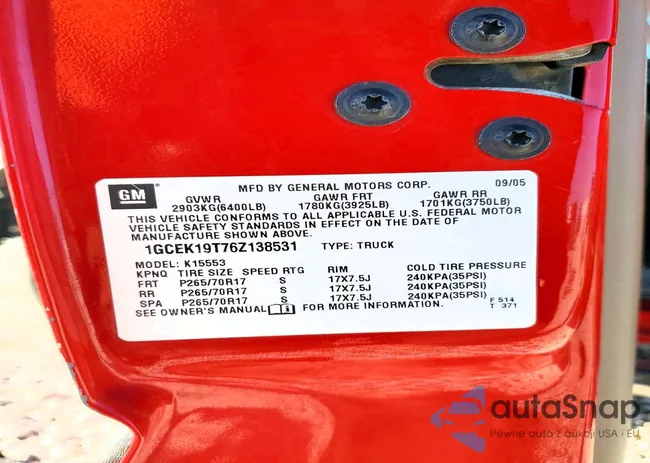 1GCEK19T76Z138531: 74833735