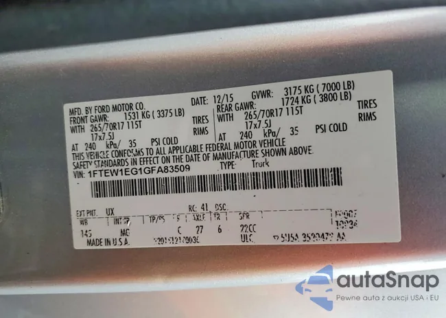 1FTEW1EG1GFA83509: 72435295