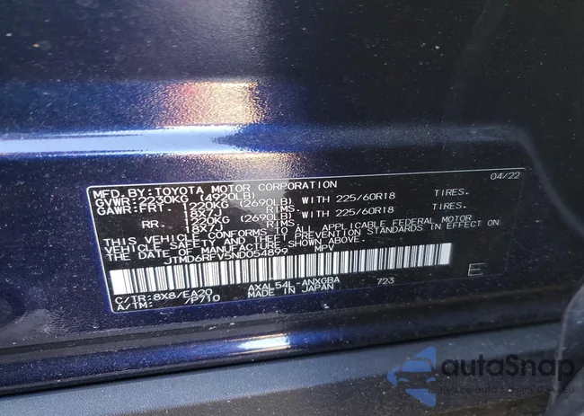 JTMD6RFV5ND054899: 73203105