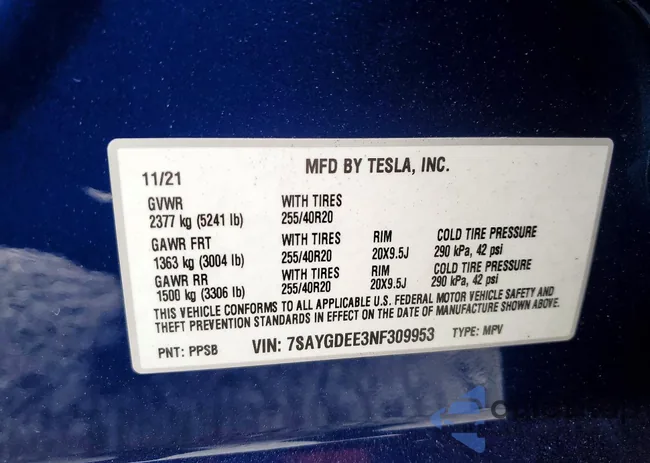 7SAYGDEE3NF309953: 99291555