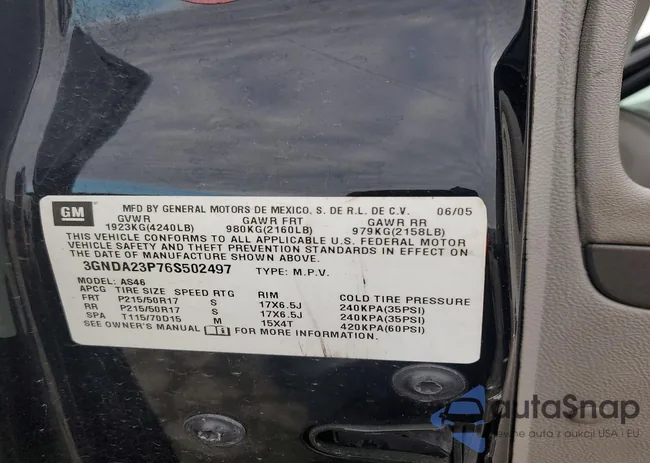 3GNDA23P76S502497: 72641165