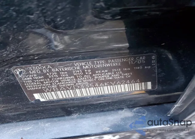 WBAVD33546KV62464: 98984665