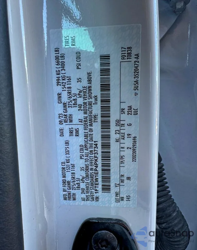 1FTEW1EP4PKF37341: 73977665