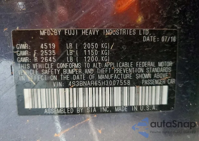 4S3BNAR65H3007558: 99658435