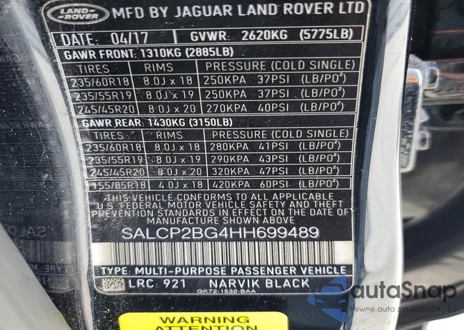 SALCP2BG4HH699489: 97739605