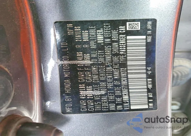 JHMCR6F71HC019272: 72681145