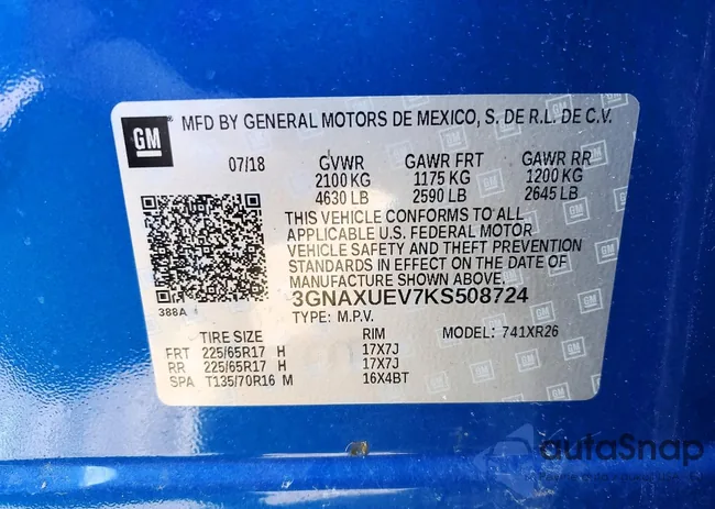 3GNAXUEV7KS508724: 72224155