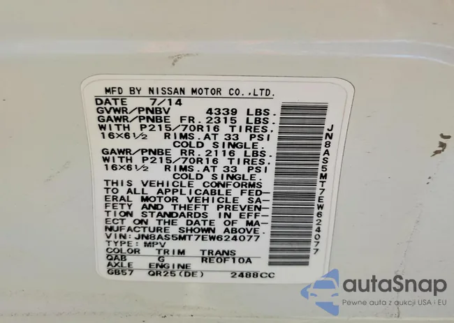 JN8AS5MT7EW624077: 74113335