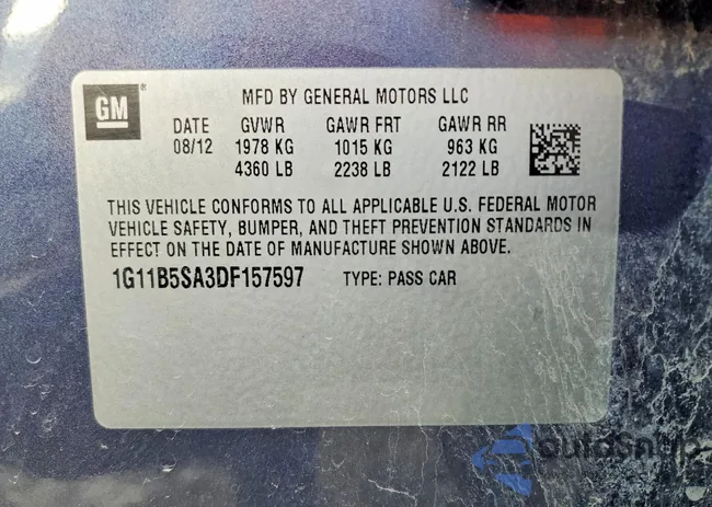 1G11B5SA3DF157597: 99106345