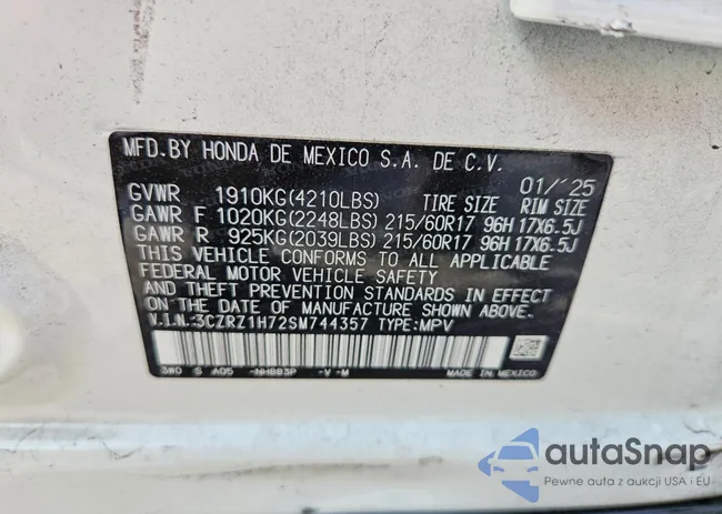 3CZRZ1H72SM744357: 73011935