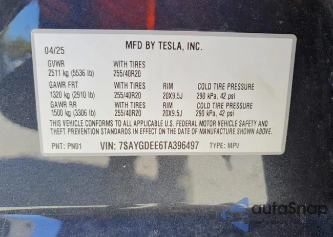 7SAYGDEE6TA396497: 73785005