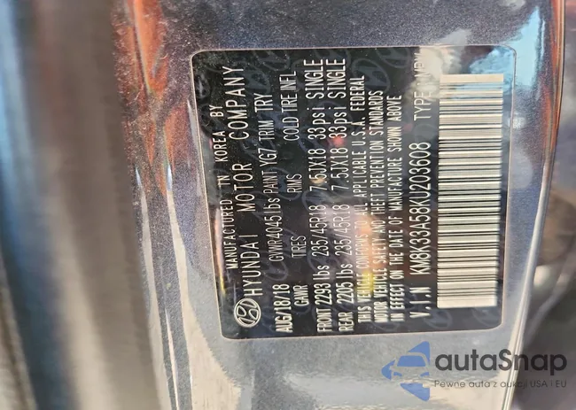 KM8K33A58KU203608: 73857305