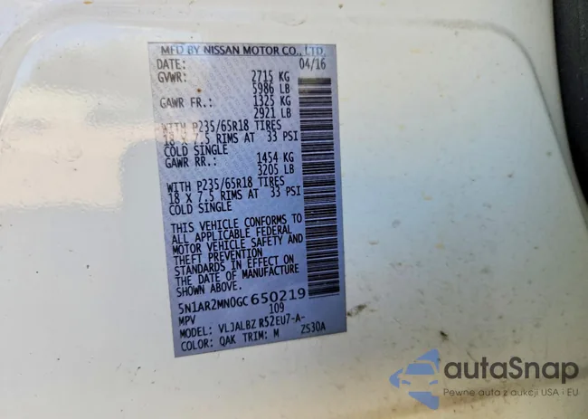 5N1AR2MN0GC650219: 73429435