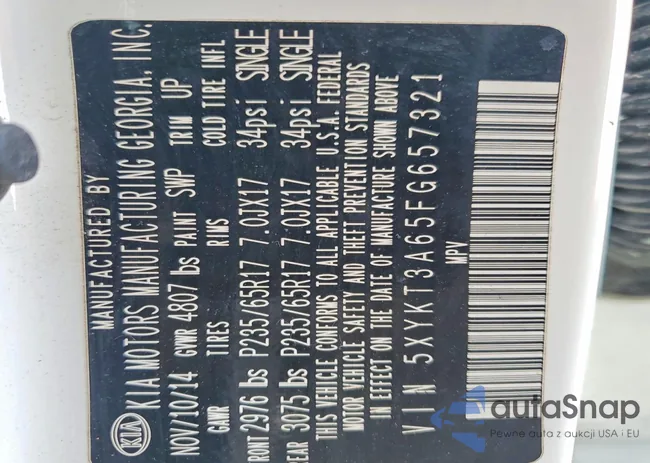 5XYKT3A65FG657321: 98192085