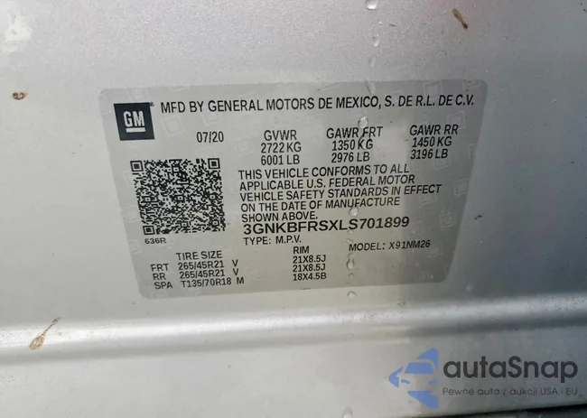 3GNKBFRSXLS701899: 74471575