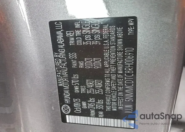 5NMMCDTC8RH006910: 98501995