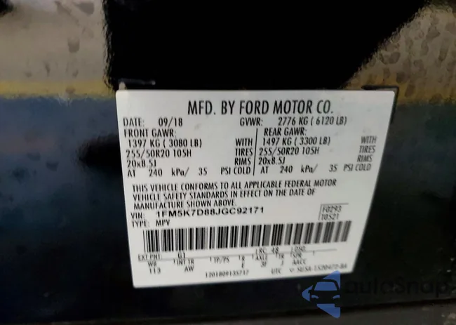 1FM5K7D88JGC92171: 99468205