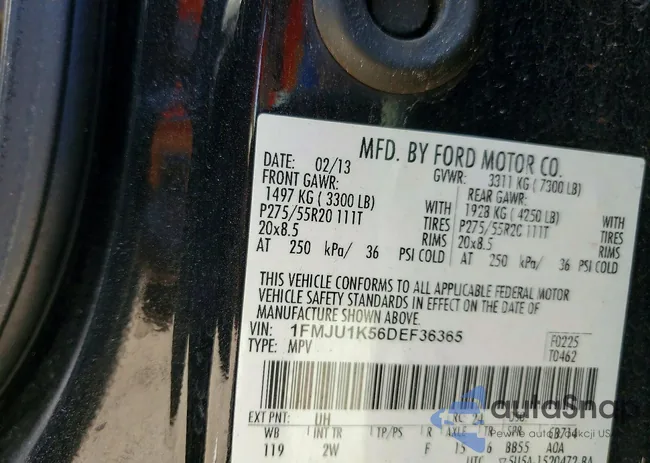 1FMJU1K56DEF36365: 73892105