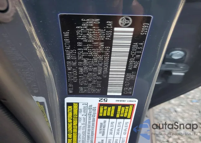 4T1DAACK6SU634549: 72401505