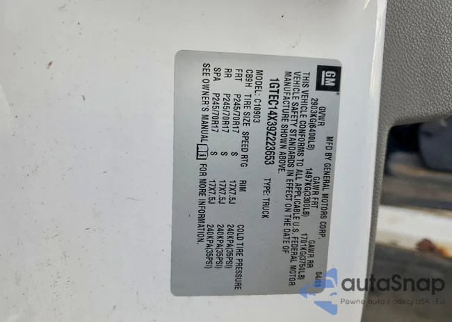 1GTEC14X39Z223653: 72218975