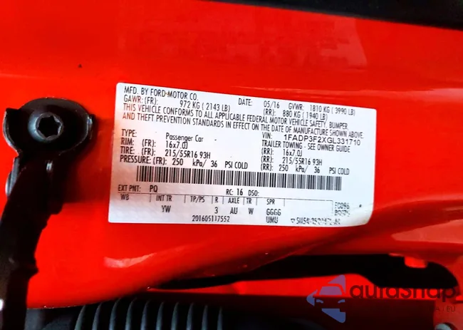 1FADP3F2XGL331710: 98205875