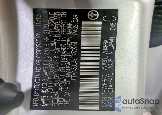 JTDKN3DU4E1760944: 98281455