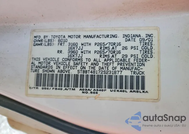 5TBBT48172S231877: 73164875