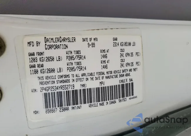 2P4GP2534YR552719: 72233715