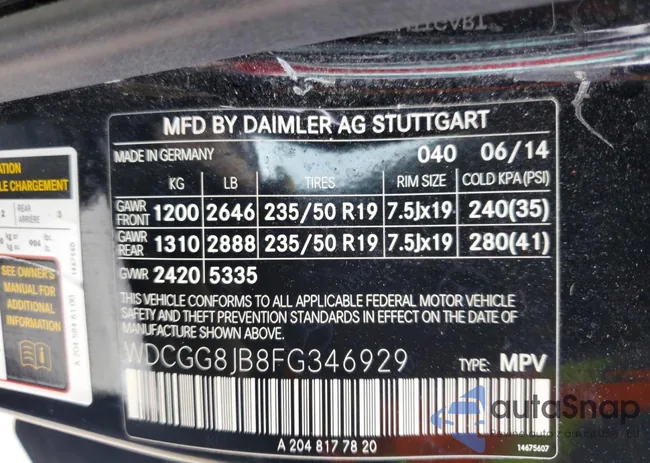 WDCGG8JB8FG346929: 99456355