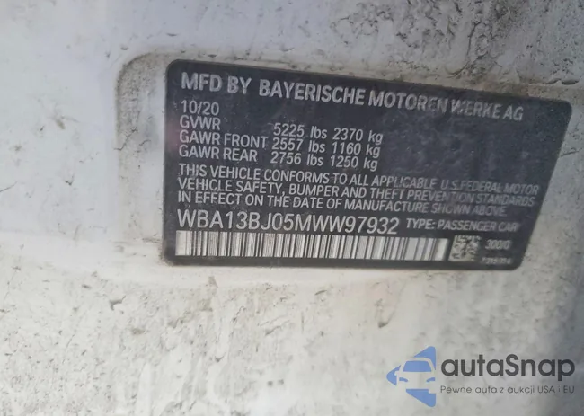 WBA13BJ05MWW97932: 99695985