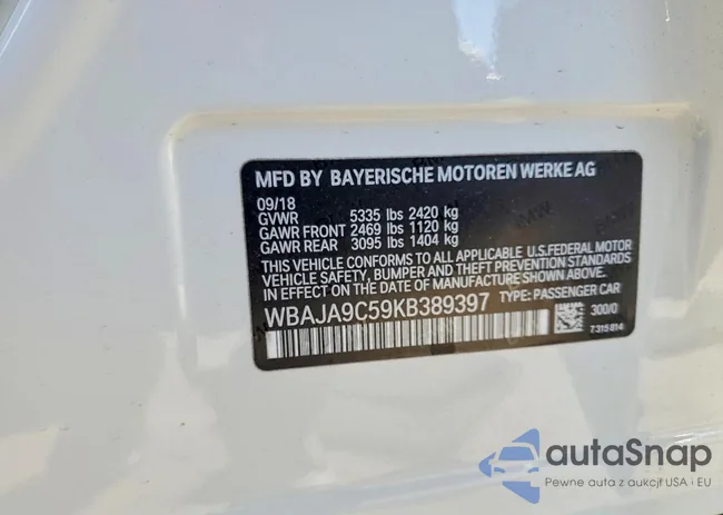 WBAJA9C59KB389397: 74154785