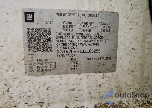 1GTV2LEH1JZ105255: 73007645