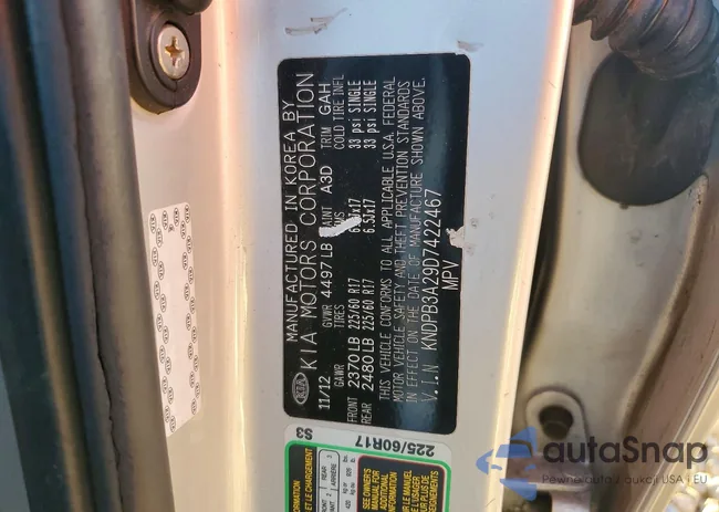 KNDPB3A29D7422467: 99877565