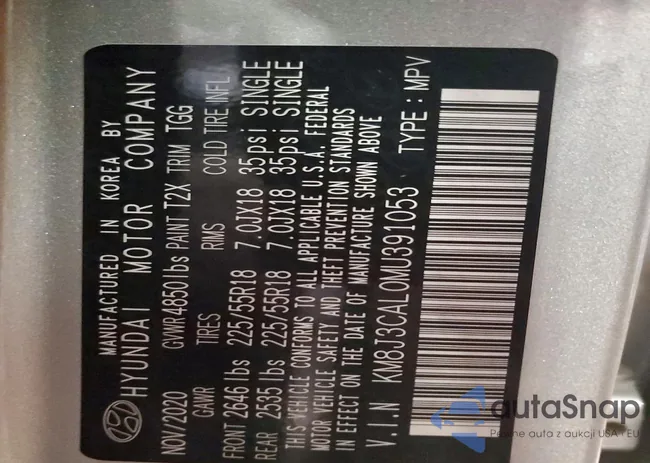 KM8J3CAL0MU391053: 98970165