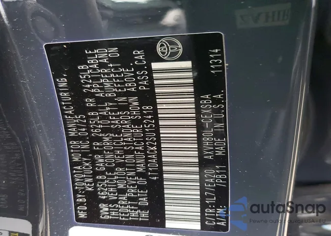 4T1DAACK2SU152418: 73262065