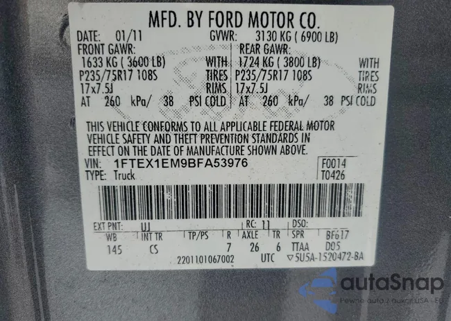 1FTEX1EM9BFA53976: 99065155