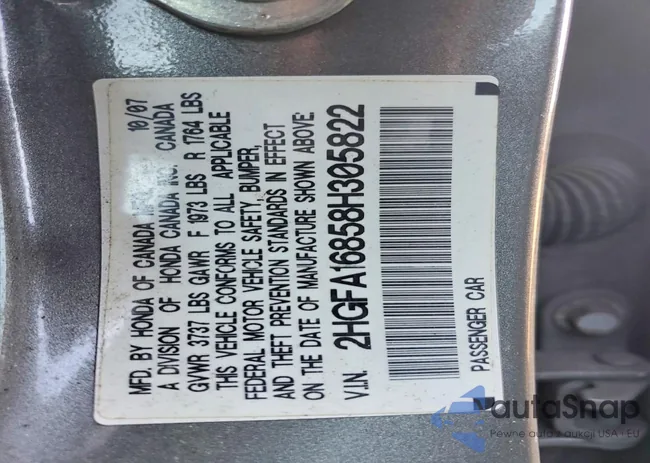 2HGFA16858H305822: 73793475