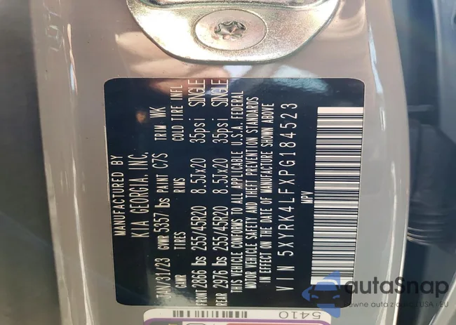 5XYRK4LFXPG184523: 72353445