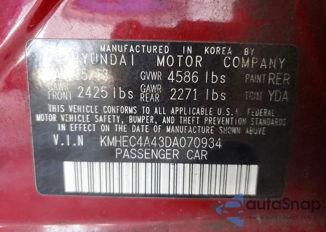 KMHEC4A43DA070934: 72819085