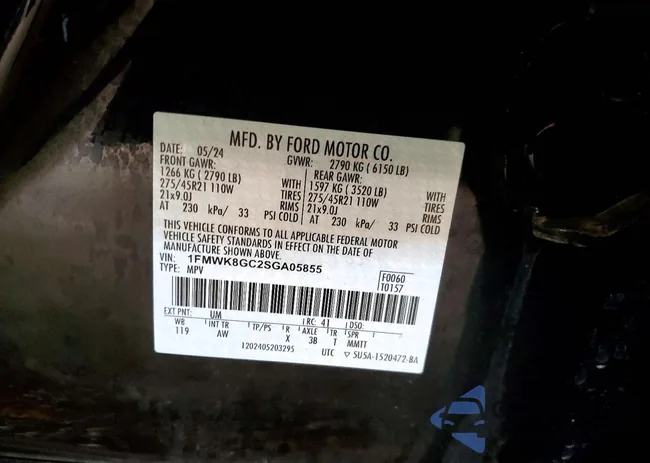 1FMWK8GC2SGA05855: 73383925