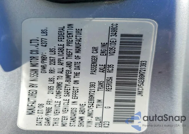 JNKCV54E86M721393: 74990005