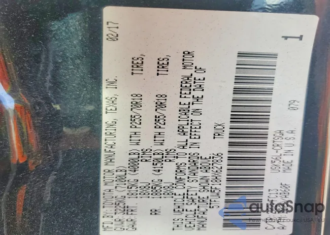 5TFUW5F18HX627836: 72811855