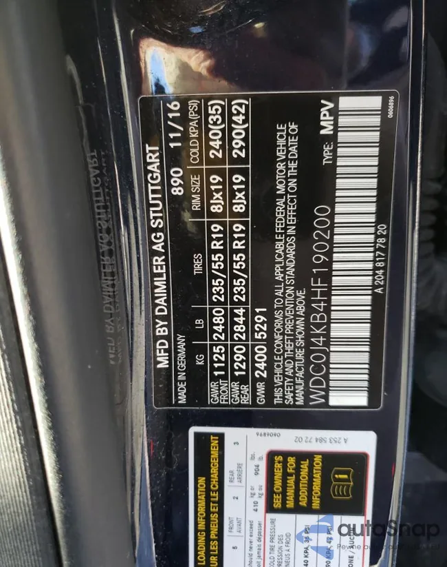 WDC0J4KB4HF190200: 42394935