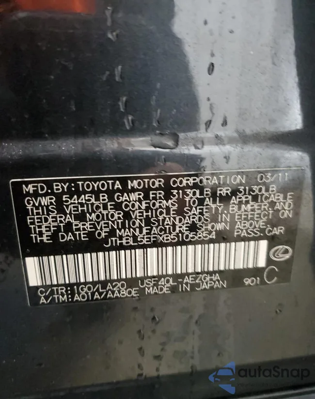 JTHBL5EFXB5105854: 44451525