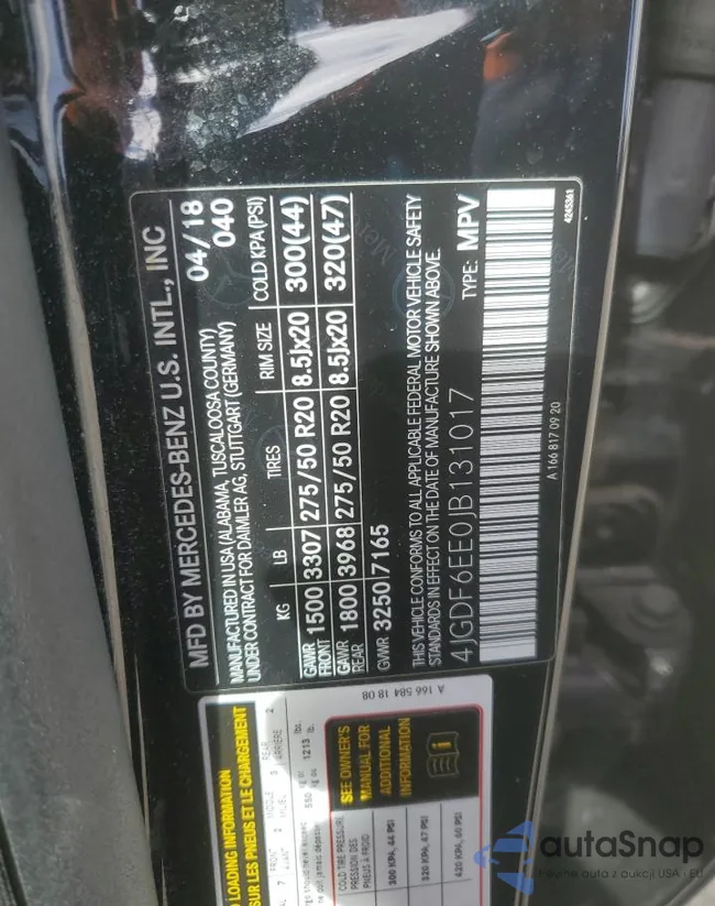 4JGDF6EE0JB131017: 46189555