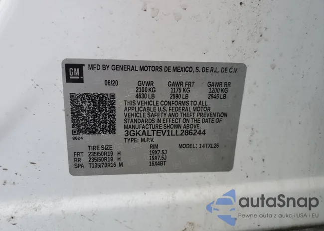 3GKALTEV1LL286244: 43612945