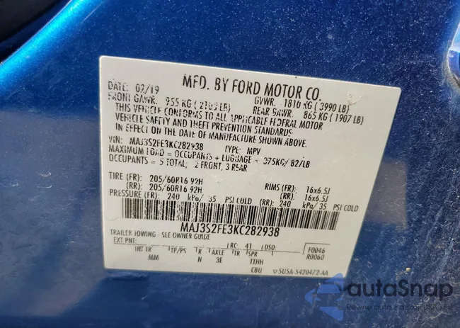 MAJ3S2FE3KC282938: 47144715