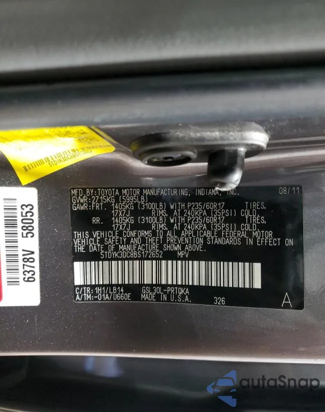 5TDYK3DC8BS172652: 44549145