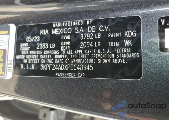 3KPF24ADXPE648945: 44113605