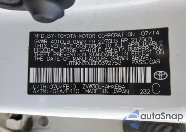 JTDKN3DU0E0392753: 44072535